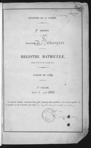 Volume 1, nos 1 à 500