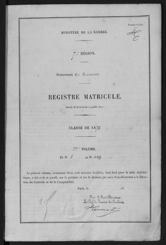 Volume 1, nos 1 à 489