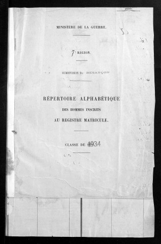 Table alphabétique
