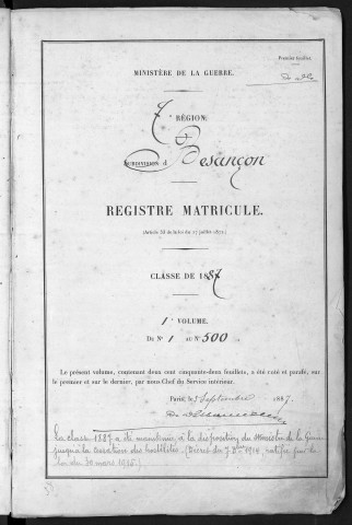 Volume 1, nos 1 à 500