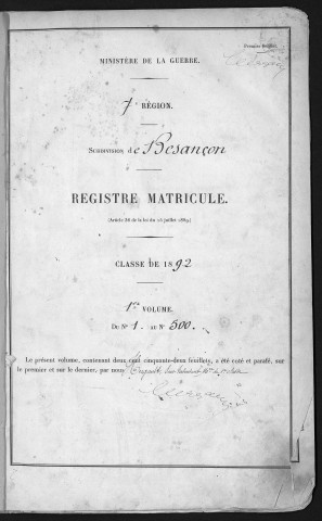 Volume 1, nos 1 à 500